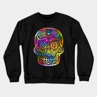 Hipster Halloween Day of the Dead Skull Crewneck Sweatshirt